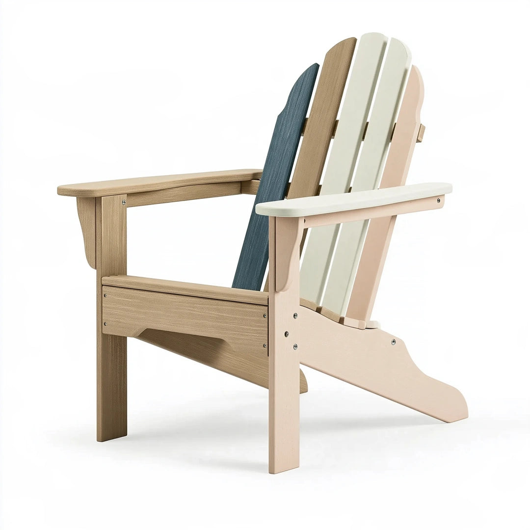 Adirondack Gartenstuhl 83 x 78 x 95 cm aus Holz Blau Beige Creme Rosa mit breiten Armlehnen