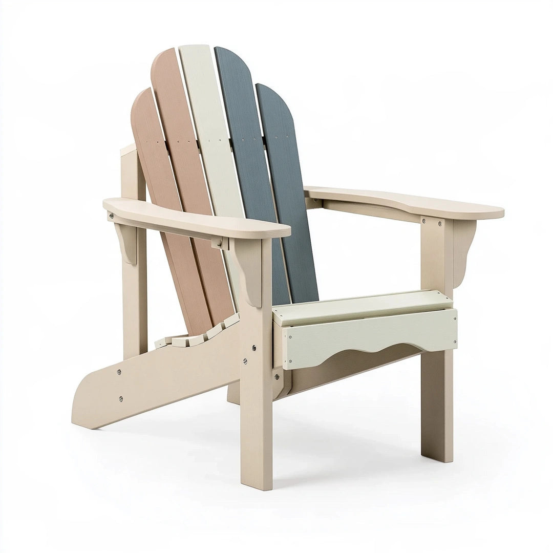 Adirondack Gartenstuhl 82 x 76 x 98 cm aus Holz Beige mit Lamellenrücken