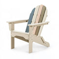 Adirondackstuhl 80 x 83 x 95 cm aus Holz Beige Blau Rosa für Garten und Terrasse