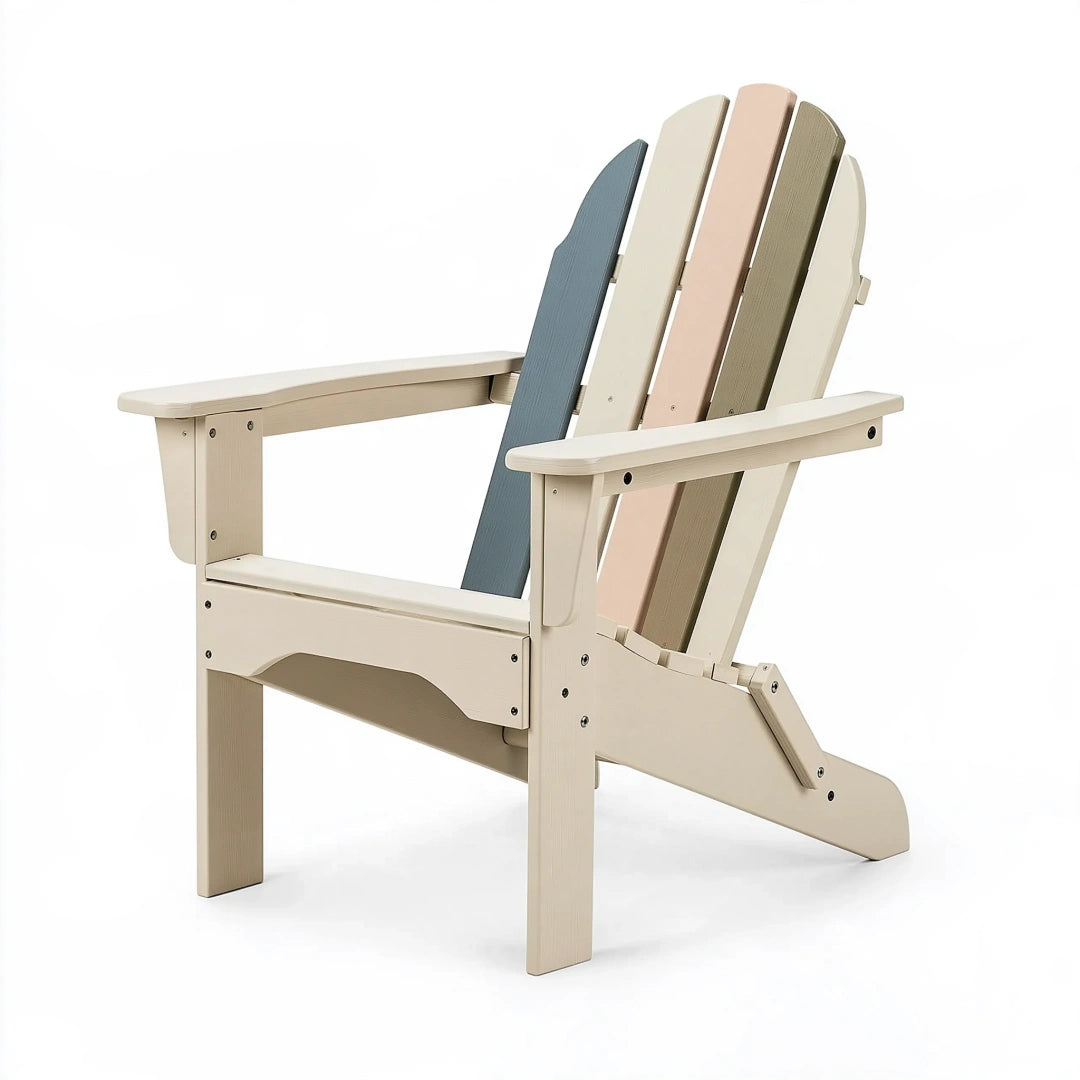 Adirondackstuhl 80 x 83 x 95 cm aus Holz Beige Blau Rosa für Garten und Terrasse