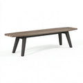 Gartenbank 180 x 40 x 45 cm in Taupe mit Metallgestell moderne Sitzbank