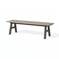 Gartenbank 180 x 40 x 45 cm Holzoptik mit Metallgestell für Außenbereich