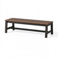 Gartenbank 120 x 40 x 45 cm Holz und Metall Braun Schwarz modern