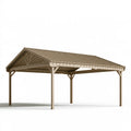 Carport 600 x 300 x 270 cm aus Metall Taupe mit Satteldach