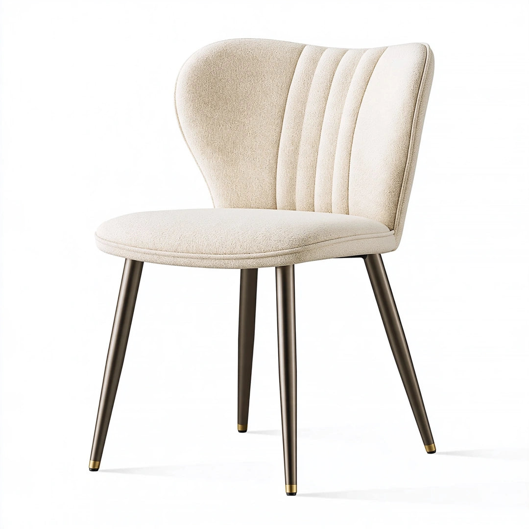 Esszimmerstuhl 50 x 55 x 82 cm Textil Creme Metallgestell Modern