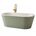 Freistehende Badewanne 170 x 80 cm Acryl Salbeigrün geriffelte Oberfläche